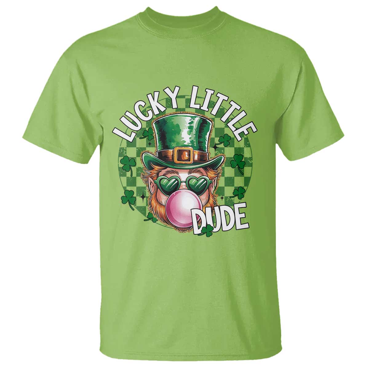 Funny St Patrick's Day Lucky Little Dude T Shirt Cute Leprechaun Shamrock TS11 Lime Print Your Wear