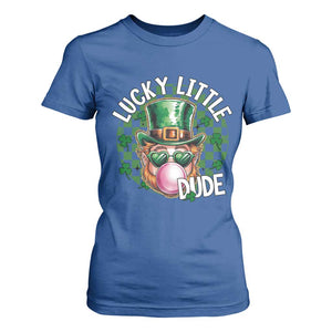 Funny St Patrick's Day Lucky Little Dude T Shirt For Women Cute Leprechaun Shamrock TS11 Royal Blue Print Your Wear