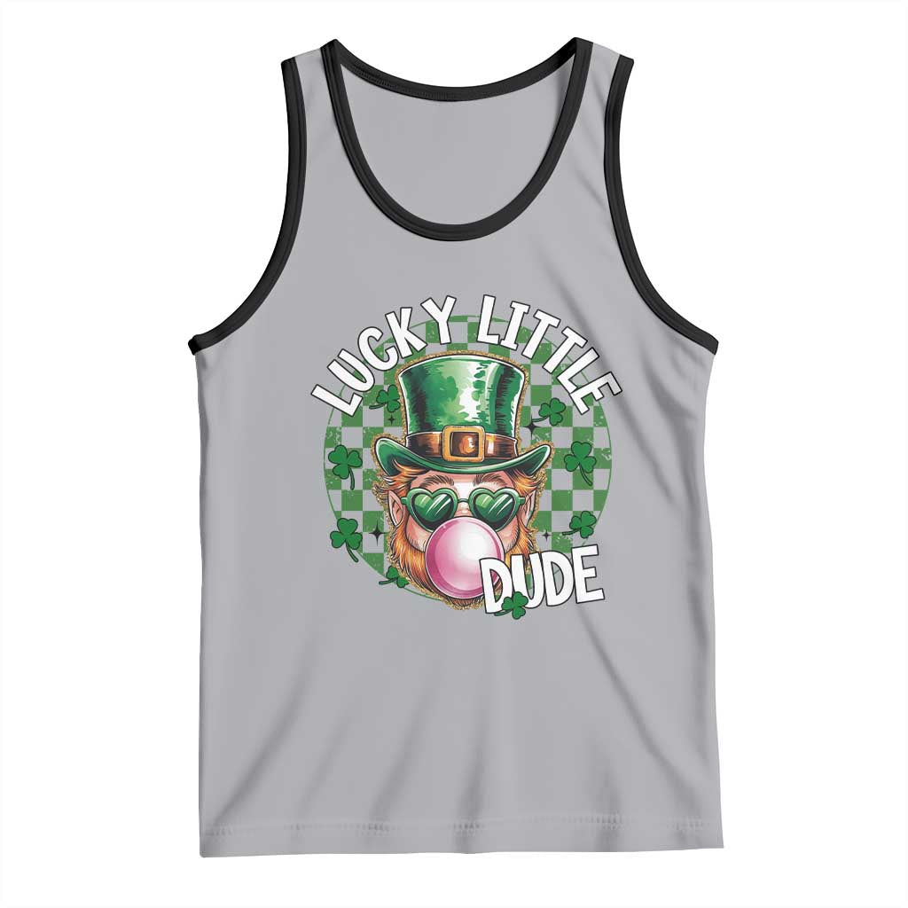 Funny St Patrick's Day Lucky Little Dude Tank Top Cute Leprechaun Shamrock TS11 Athletic Heather Black Print Your Wear