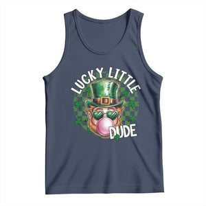 Funny St Patrick's Day Lucky Little Dude Tank Top Cute Leprechaun Shamrock TS11 Navy Print Your Wear