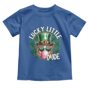 Funny St Patrick's Day Lucky Little Dude Toddler T Shirt Cute Leprechaun Shamrock TS11 Royal Blue Print Your Wear