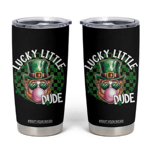 Funny St Patrick's Day Lucky Little Dude Tumbler Cup Cute Leprechaun Shamrock TS11 Black Print Your Wear