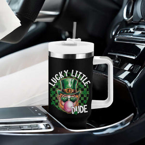 Funny St Patrick's Day Lucky Little Dude Tumbler With Handle Cute Leprechaun Shamrock TS11 Print Your Wear