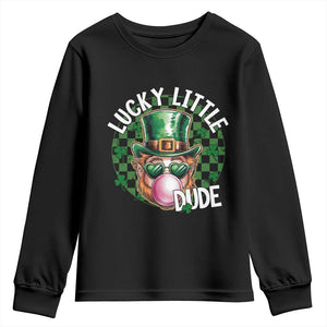 Funny St Patrick's Day Lucky Little Dude Youth Sweatshirt Cute Leprechaun Shamrock TS11 Black Print Your Wear