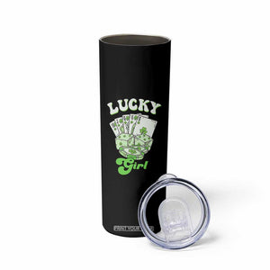 Funny St Patrick's Day Casino Games Skinny Tumbler Lucky Girl Shamrock Casino Poker Chips Cards TS11 Print Your Wear