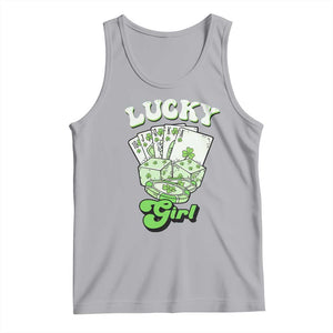 Funny St Patrick's Day Casino Games Tank Top Lucky Girl Shamrock Casino Poker Chips Cards TS11 Athletic Heather Print Your Wear