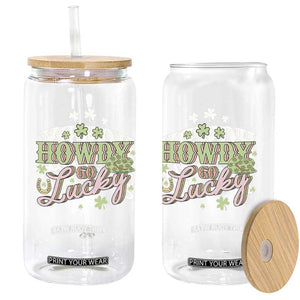 Funny St Patrick's Day Cowboy Cowgirl Glass Can Howdy Go Lucky Shamrock TS11 Print Your Wear