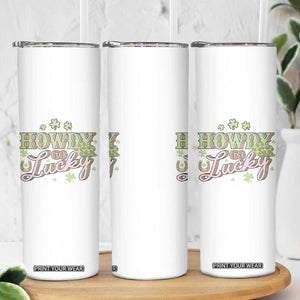 Funny St Patrick's Day Cowboy Cowgirl Skinny Tumbler Howdy Go Lucky Shamrock TS11 Print Your Wear