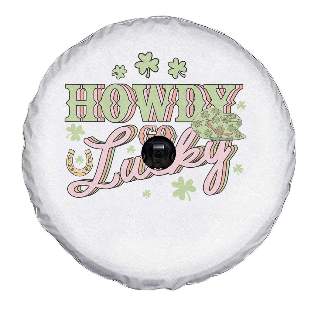 Funny St Patrick's Day Cowboy Cowgirl Spare Tire Cover Howdy Go Lucky Shamrock TS11 Print Your Wear