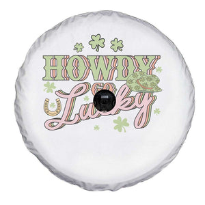 Funny St Patrick's Day Cowboy Cowgirl Spare Tire Cover Howdy Go Lucky Shamrock TS11 Print Your Wear