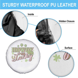 Funny St Patrick's Day Cowboy Cowgirl Spare Tire Cover Howdy Go Lucky Shamrock TS11 Print Your Wear