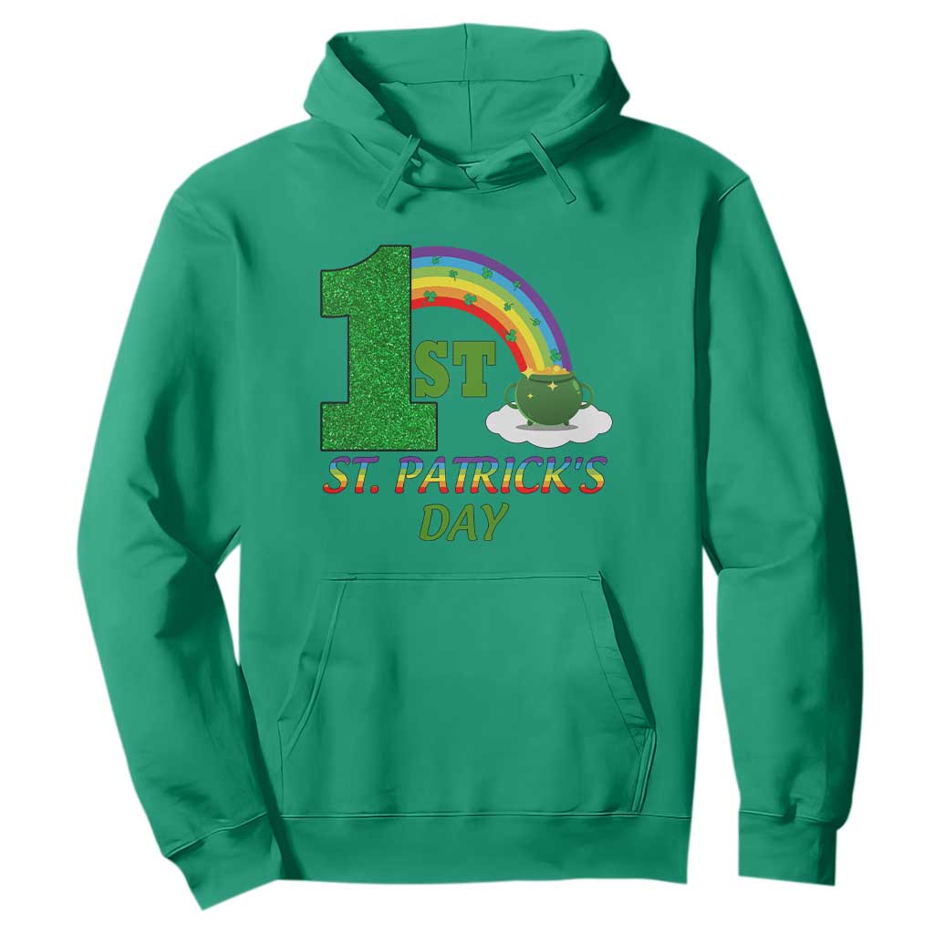 Funny First 1st St Patrick's Day Hoodie Shamrock Rainbow Glitter Print TS11 Irish Green Print Your Wear