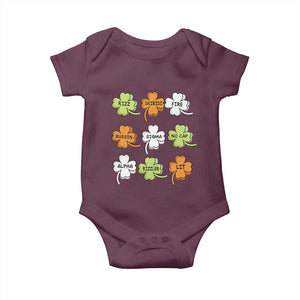 Funny Skibidi Rizz St Patrick's Day Baby Onesie Shamrock Clover Candy Rizzler Meme TS11 Maroon Print Your Wear