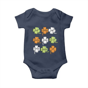 Funny Skibidi Rizz St Patrick's Day Baby Onesie Shamrock Clover Candy Rizzler Meme TS11 Navy Print Your Wear