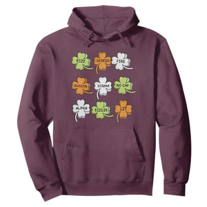 Funny Skibidi Rizz St Patrick's Day Hoodie Shamrock Clover Candy Rizzler Meme TS11 Maroon Print Your Wear