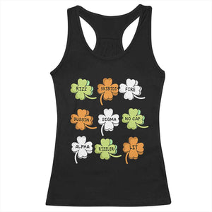 Funny Skibidi Rizz St Patrick's Day Racerback Tank Top Shamrock Clover Candy Rizzler Meme TS11 Black Print Your Wear
