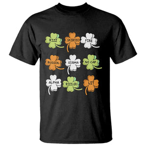 Funny Skibidi Rizz St Patrick's Day T Shirt Shamrock Clover Candy Rizzler Meme TS11 Black Print Your Wear