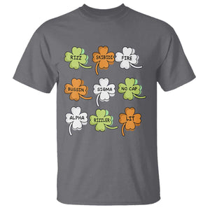 Funny Skibidi Rizz St Patrick's Day T Shirt Shamrock Clover Candy Rizzler Meme TS11 Charcoal Print Your Wear
