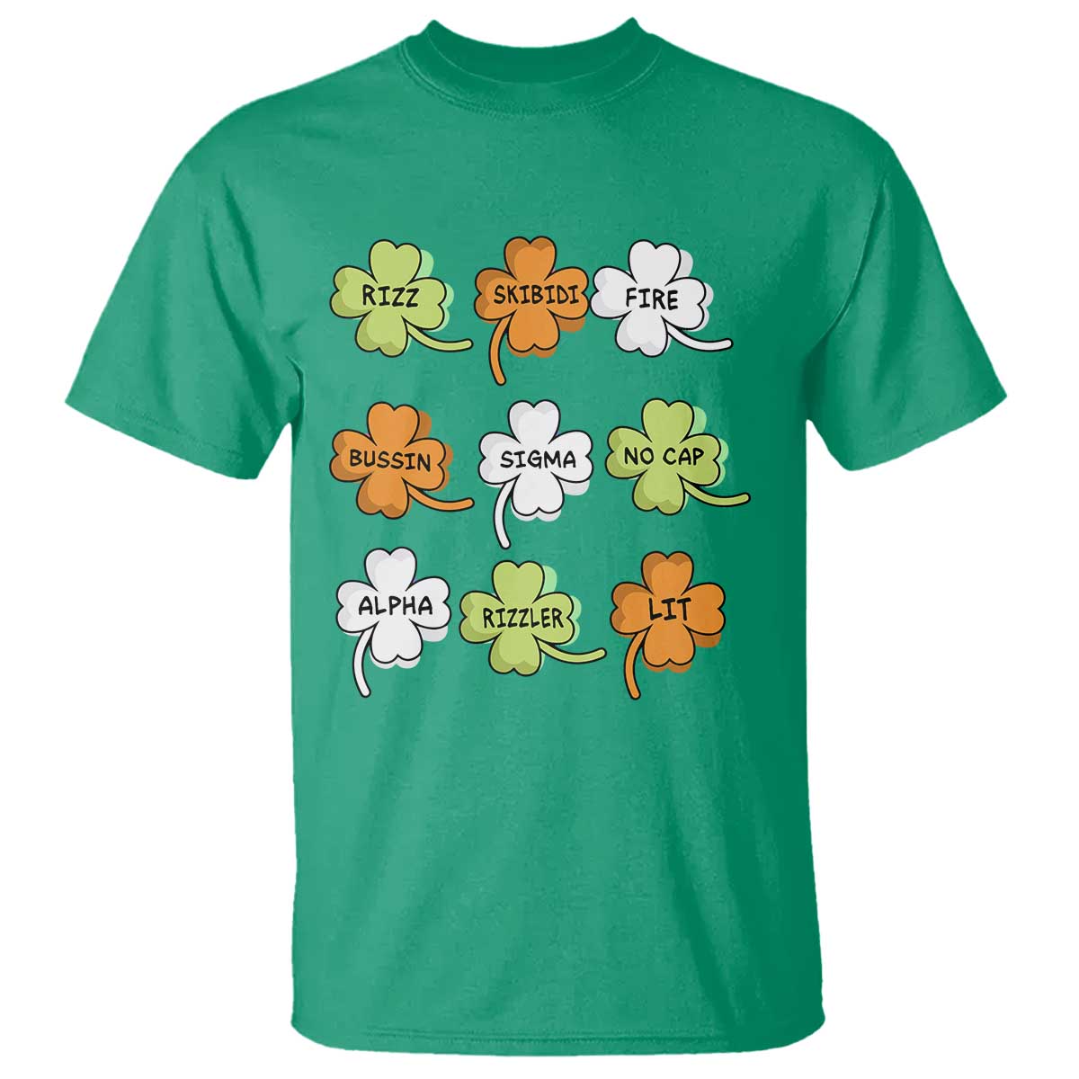 Funny Skibidi Rizz St Patrick's Day T Shirt Shamrock Clover Candy Rizzler Meme TS11 Irish Green Print Your Wear