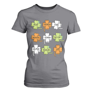 Funny Skibidi Rizz St Patrick's Day T Shirt For Women Shamrock Clover Candy Rizzler Meme TS11 Charcoal Print Your Wear