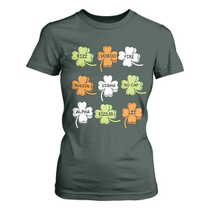 Funny Skibidi Rizz St Patrick's Day T Shirt For Women Shamrock Clover Candy Rizzler Meme TS11 Dark Forest Green Print Your Wear