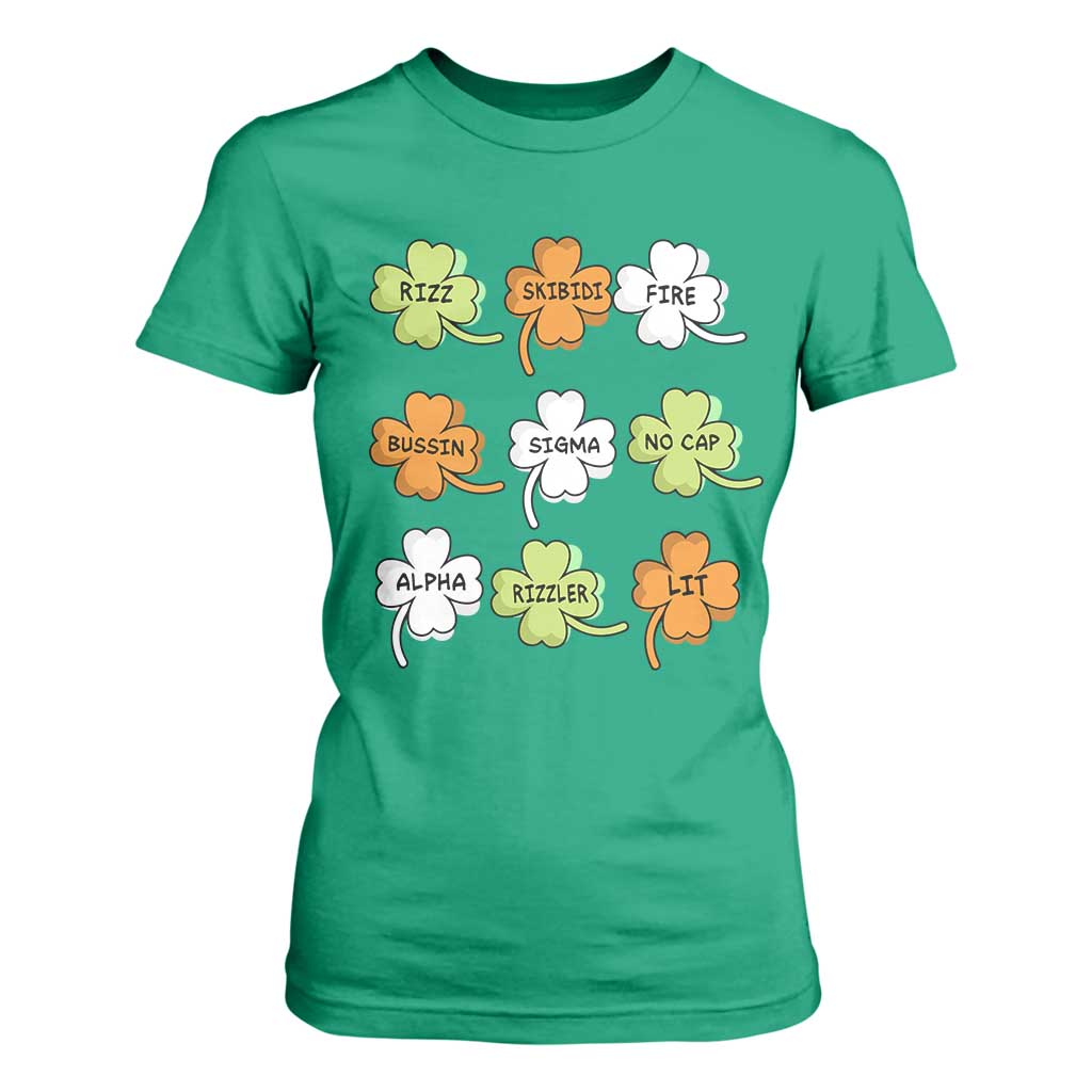 Funny Skibidi Rizz St Patrick's Day T Shirt For Women Shamrock Clover Candy Rizzler Meme TS11 Irish Green Print Your Wear