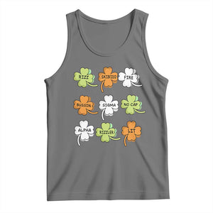 Funny Skibidi Rizz St Patrick's Day Tank Top Shamrock Clover Candy Rizzler Meme TS11 Black Heather Print Your Wear