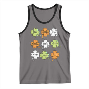 Funny Skibidi Rizz St Patrick's Day Tank Top Shamrock Clover Candy Rizzler Meme TS11 Deep Heather Black Print Your Wear