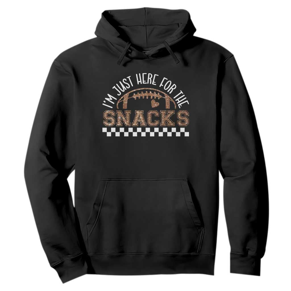 Funny American Football I'm Just Here For The Snacks Hoodie Glitter Print TS11 Black Print Your Wear