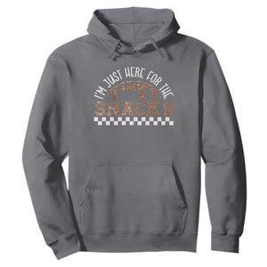 Funny American Football I'm Just Here For The Snacks Hoodie Glitter Print TS11 Charcoal Print Your Wear