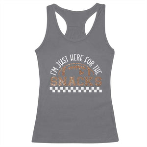 Funny American Football I'm Just Here For The Snacks Racerback Tank Top Glitter Print TS11 Charcoal Print Your Wear