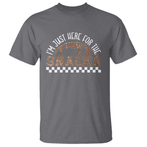 Funny American Football I'm Just Here For The Snacks T Shirt Glitter Print TS11 Charcoal Print Your Wear