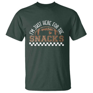 Funny American Football I'm Just Here For The Snacks T Shirt Glitter Print TS11 Dark Forest Green Print Your Wear