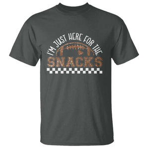 Funny American Football I'm Just Here For The Snacks T Shirt Glitter Print TS11 Dark Heather Print Your Wear