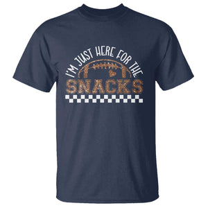 Funny American Football I'm Just Here For The Snacks T Shirt Glitter Print TS11 Navy Print Your Wear