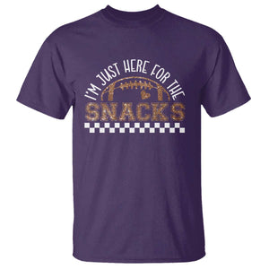 Funny American Football I'm Just Here For The Snacks T Shirt Glitter Print TS11 Purple Print Your Wear