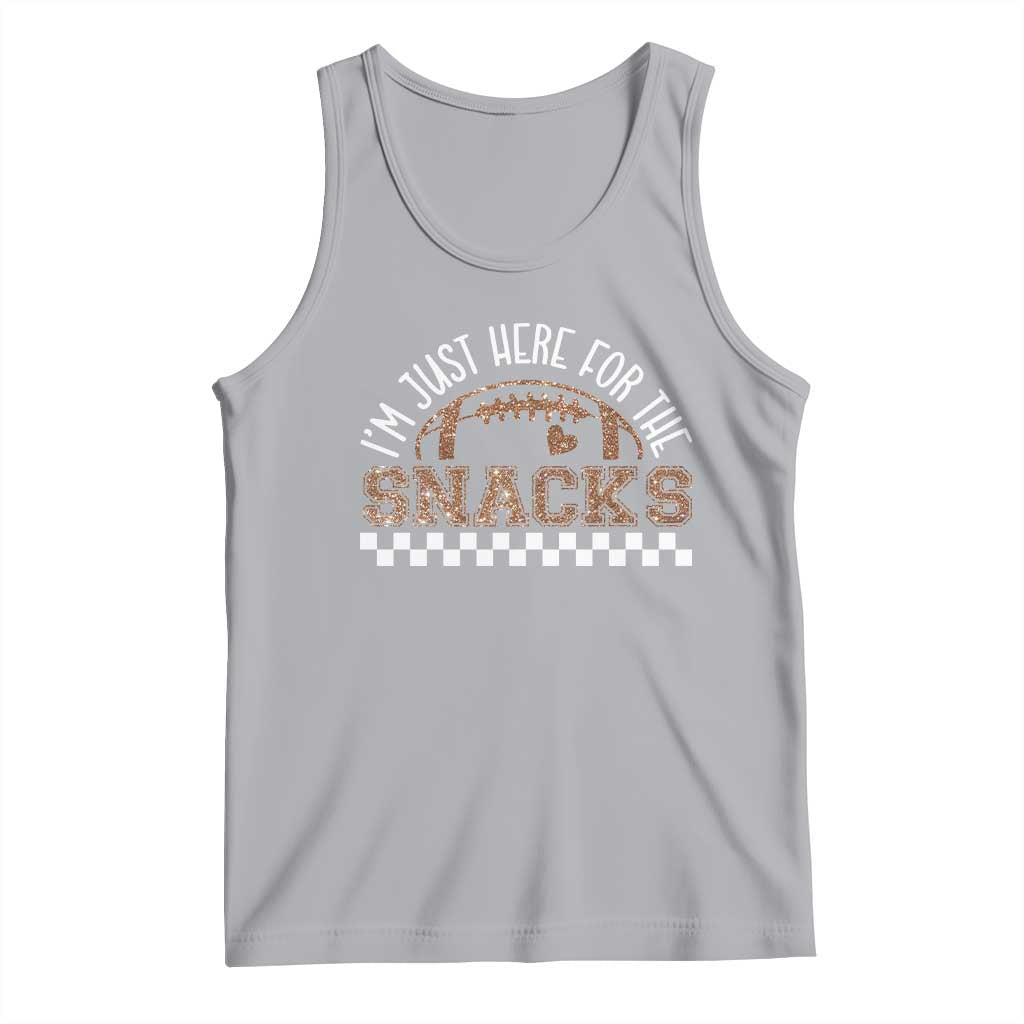 Funny American Football I'm Just Here For The Snacks Tank Top Glitter Print TS11 Athletic Heather Print Your Wear