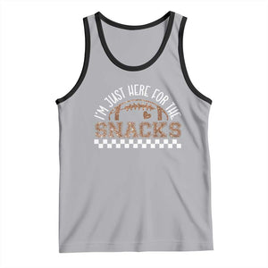 Funny American Football I'm Just Here For The Snacks Tank Top Glitter Print TS11 Athletic Heather Black Print Your Wear