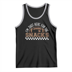 Funny American Football I'm Just Here For The Snacks Tank Top Glitter Print TS11 Black Athletic Heather Print Your Wear