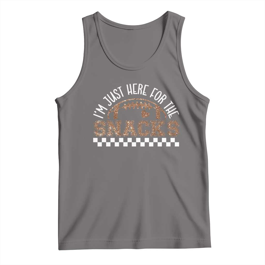 Funny American Football I'm Just Here For The Snacks Tank Top Glitter Print TS11 Deep Heather Print Your Wear
