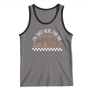 Funny American Football I'm Just Here For The Snacks Tank Top Glitter Print TS11 Deep Heather Black Print Your Wear