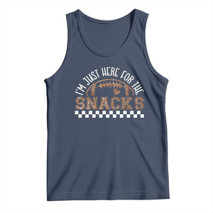 Funny American Football I'm Just Here For The Snacks Tank Top Glitter Print TS11 Navy Print Your Wear
