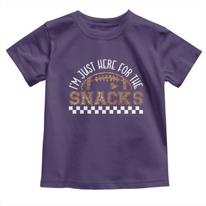 Funny American Football I'm Just Here For The Snacks Toddler T Shirt Glitter Print TS11 Purple Print Your Wear