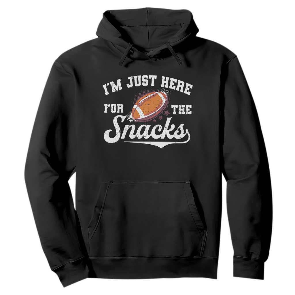 Funny American Football I'm Just Here For The Snacks Hoodie Vintage Star TS11 Black Print Your Wear