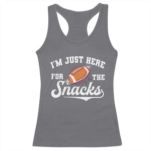 Funny American Football I'm Just Here For The Snacks Racerback Tank Top Vintage Star TS11 Charcoal Print Your Wear