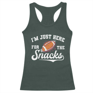 Funny American Football I'm Just Here For The Snacks Racerback Tank Top Vintage Star TS11 Dark Forest Green Print Your Wear