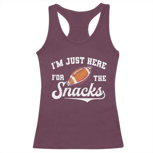 Funny American Football I'm Just Here For The Snacks Racerback Tank Top Vintage Star TS11 Maroon Print Your Wear