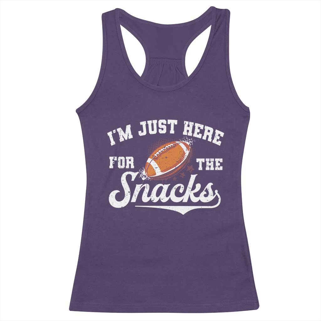 Funny American Football I'm Just Here For The Snacks Racerback Tank Top Vintage Star TS11 Purple Print Your Wear