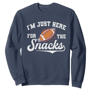 Funny American Football I'm Just Here For The Snacks Sweatshirt Vintage Star TS11 Navy Print Your Wear