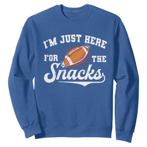 Funny American Football I'm Just Here For The Snacks Sweatshirt Vintage Star TS11 Royal Blue Print Your Wear